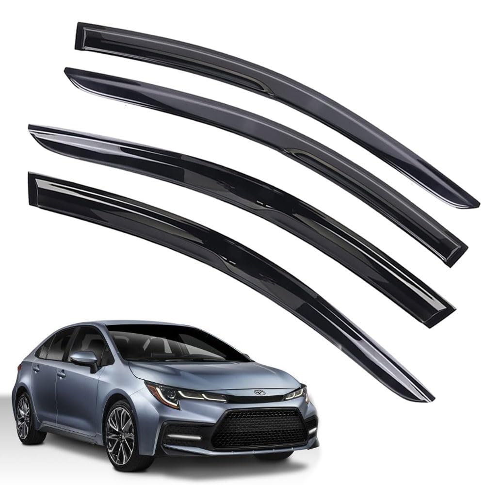 Rain Guards For Toyota Corolla Sedan 2019-2023, Tape-On Side Window Deflectors For Toyota Corolla Sedan, Window Visors For Toyot