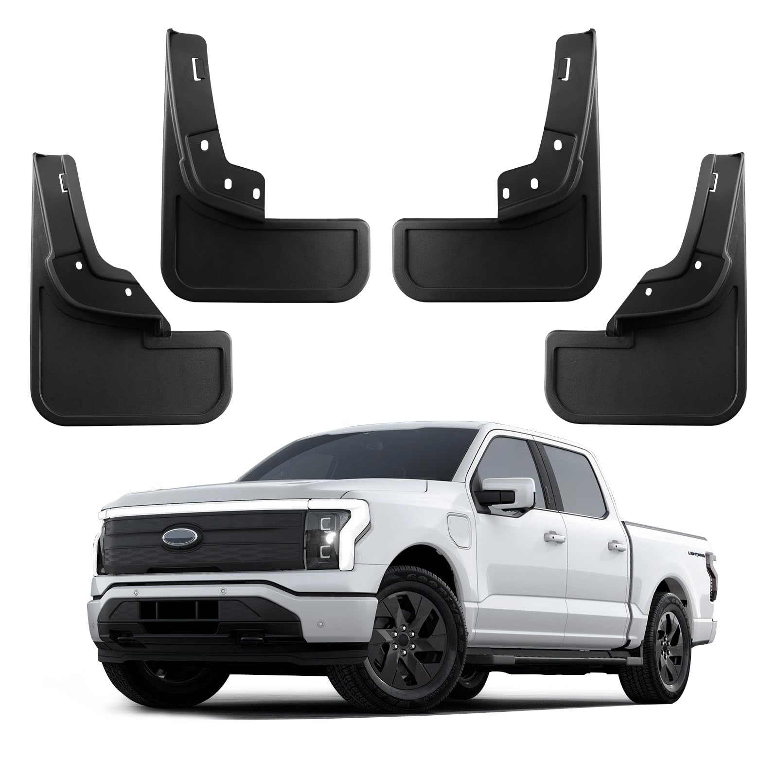 Ecarzo Mud Flaps For F150 Lightning Accessories 2022 2023 2024 2025 All Weather Mud Splash Guards No Drilling Required Mudflap F