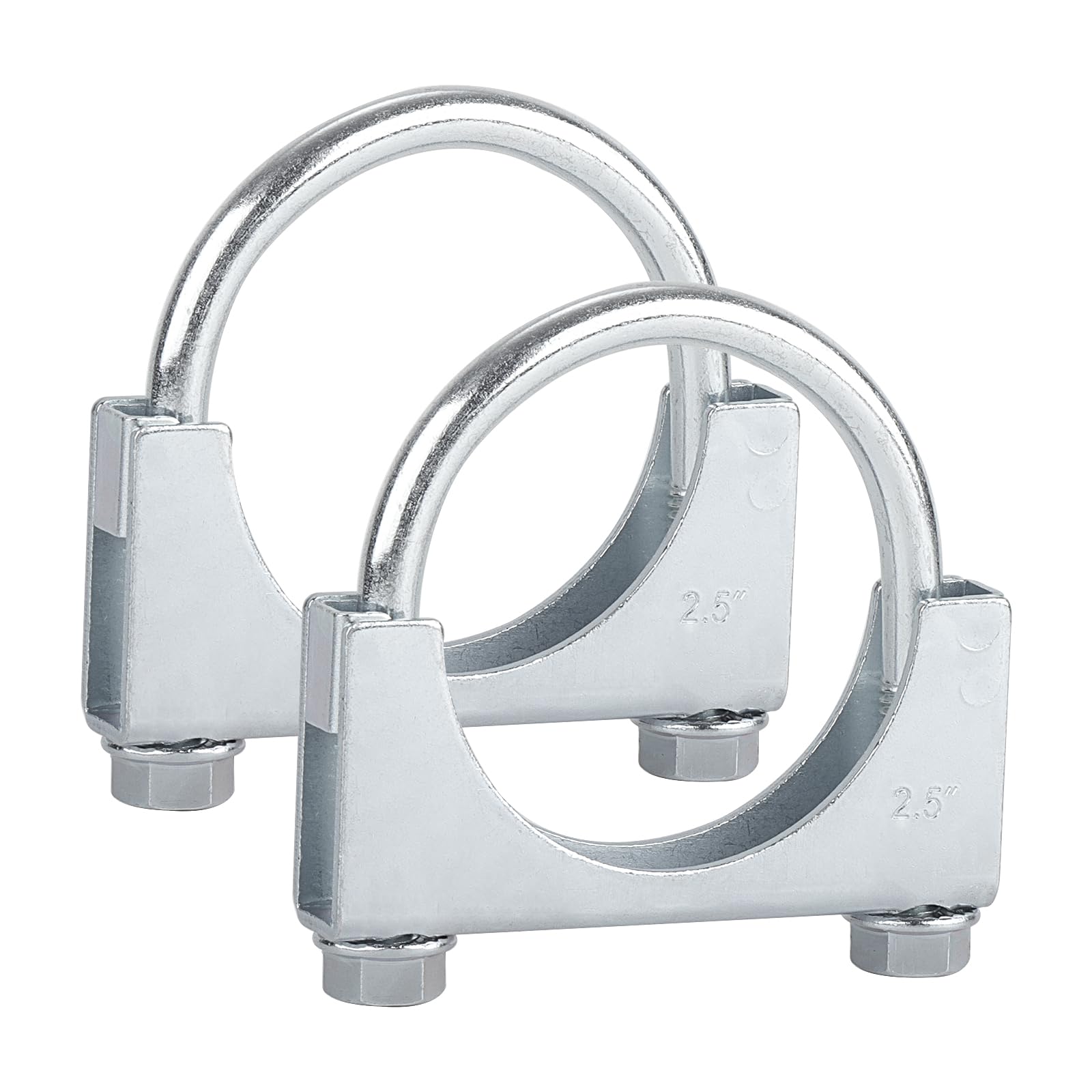 Lcgp 2.5'' Heavy Duty U Bolt Clamps Saddle Type Anti-Corrosion 2 Pack Muffler Clamps