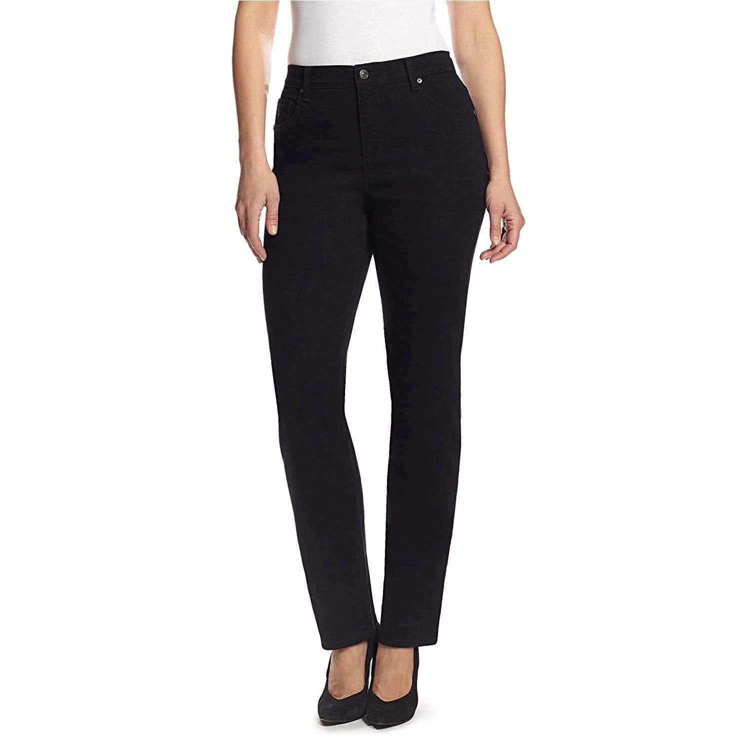 Gloria Vanderbilt Womens Classic Amanda High Rise Tapered Jean, Black, 16