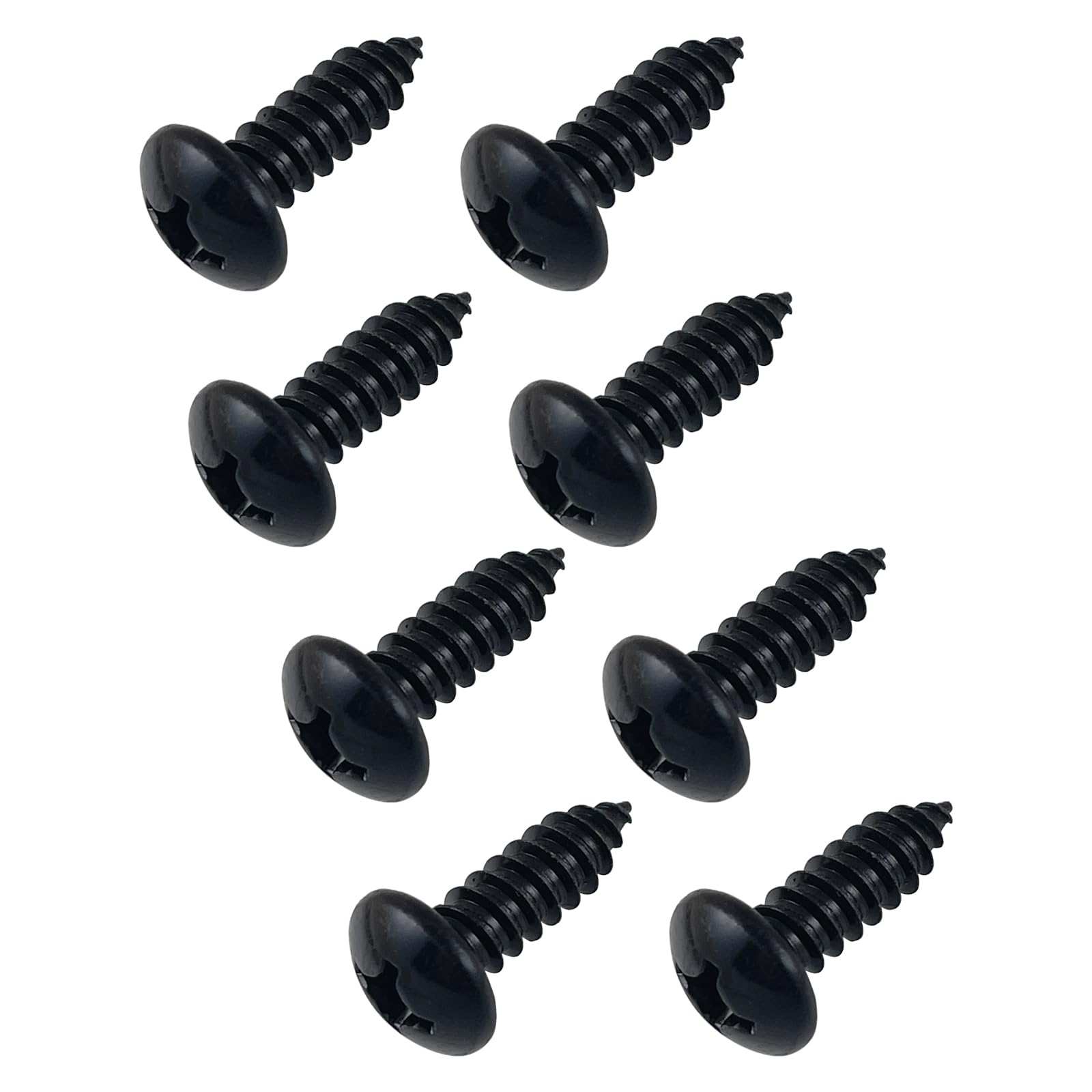 Ottopo Black License Plate Screws 18-8 Stainless Steel With Phillip Pan Head For Domestic Vehicles Front And Rear License Plate