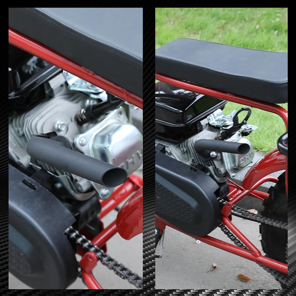 Fvrito Mini Bike Exhaust Pipe Kit For Predator 212Cc 224Cc 196Cc Coleman Ct200U Bt200X Ct200U-Ex 6.5Hp Gx160 Gx200 Small Engine Baja Warrior Massimo Mb200 Go Kart Parts Black