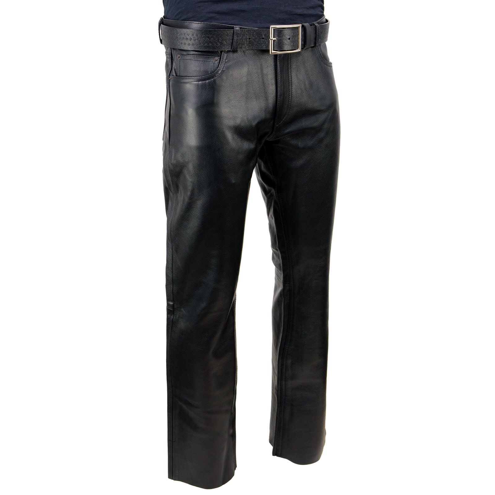Milwaukee Leather | Classic Fit 5 Pocket Leather Pants for Men - Premium Leather Motorcycle Riding Pants - LKM5790-30