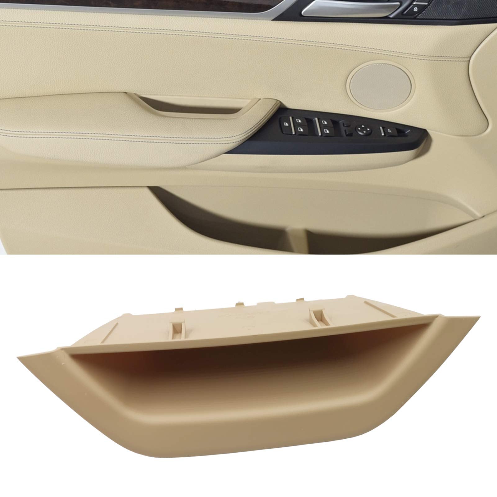 Jaronx Compatible With Bmw X3 X4 Door Armrest Cover, Driver Side Door Armrest Handle Storage Compartment Cover Door Container Storage Box Cover(Compatible With Bmw X3 F25 2010-2016, X4 F26 2014-2017)