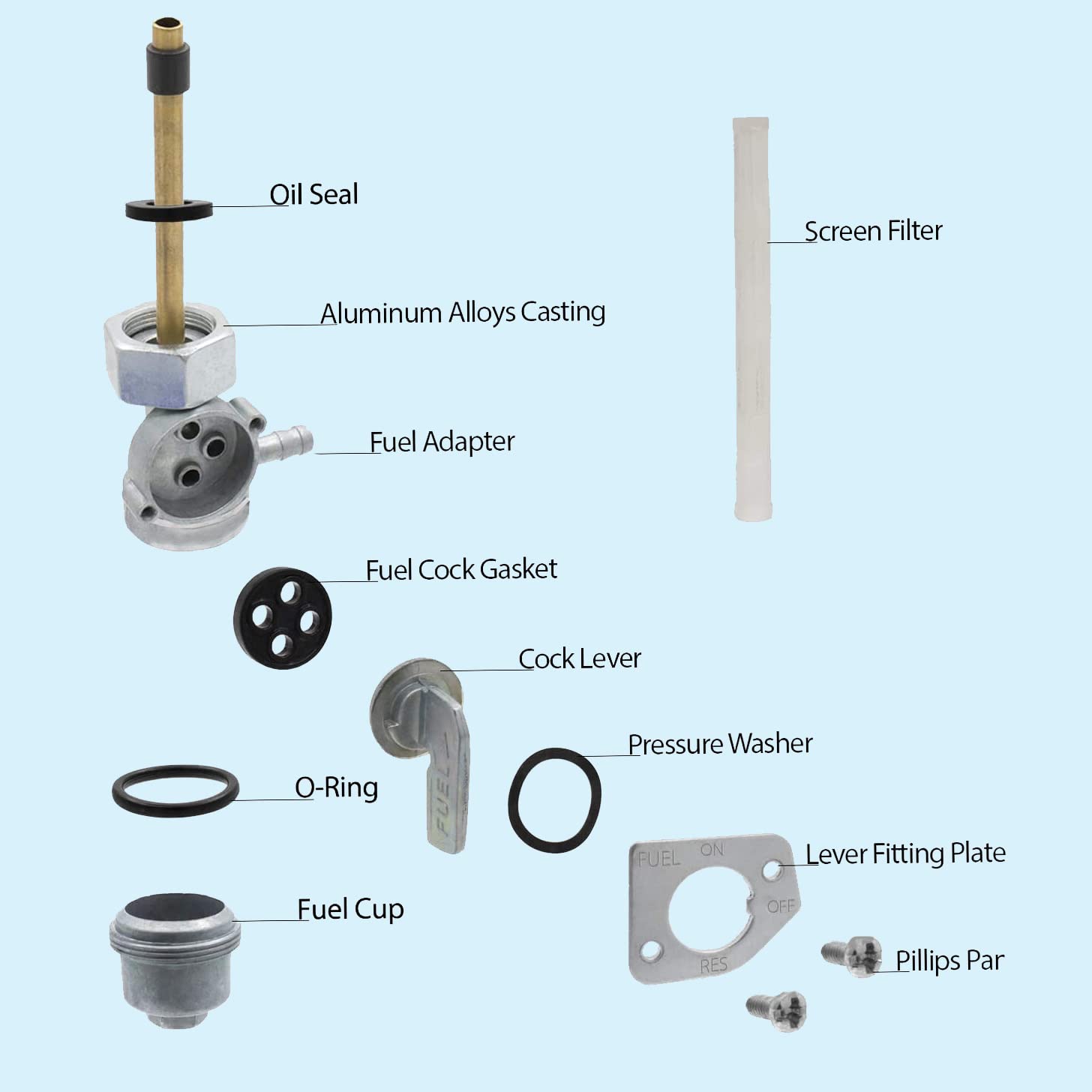 Earlyred Fuel Petcock Gas Tank Valve Shut Off Switch Compatible With Honda Atc250Sx Atc250Es Atc350X Trx300 Fw Trx300Ex Trx250 Trx250X Trx200Sx Fourtrax 1985 1986 1987 1988 1989-2008