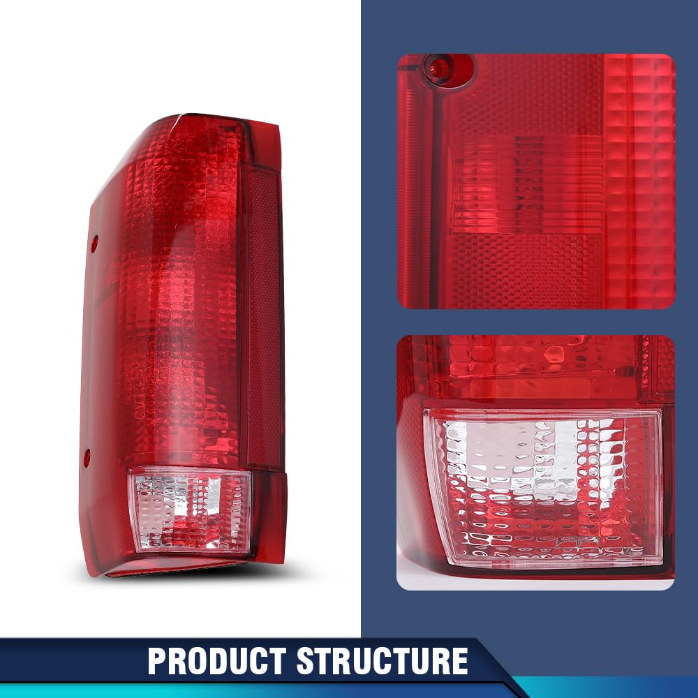 Pit66 Tail Lights Compatible With Ford F150 Bronco 1990-1996 /Fit F250 F350 1990-1997 Left Driver And Right Passenger Side