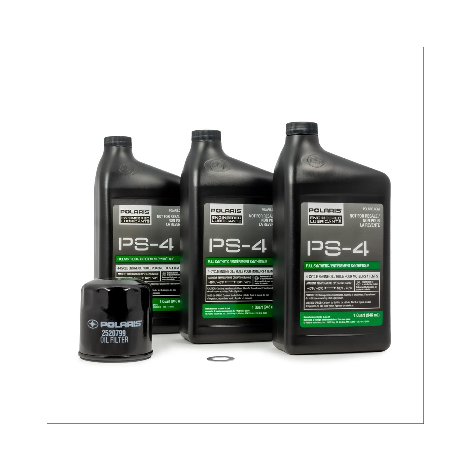 Polaris Ps4 Oil Change Kit For Specific Rzr Turbo And Pro Xp & Xp 4 Models With 4 Stroke Engine, Includes 3 Quarts Of Ps-4 5W-50