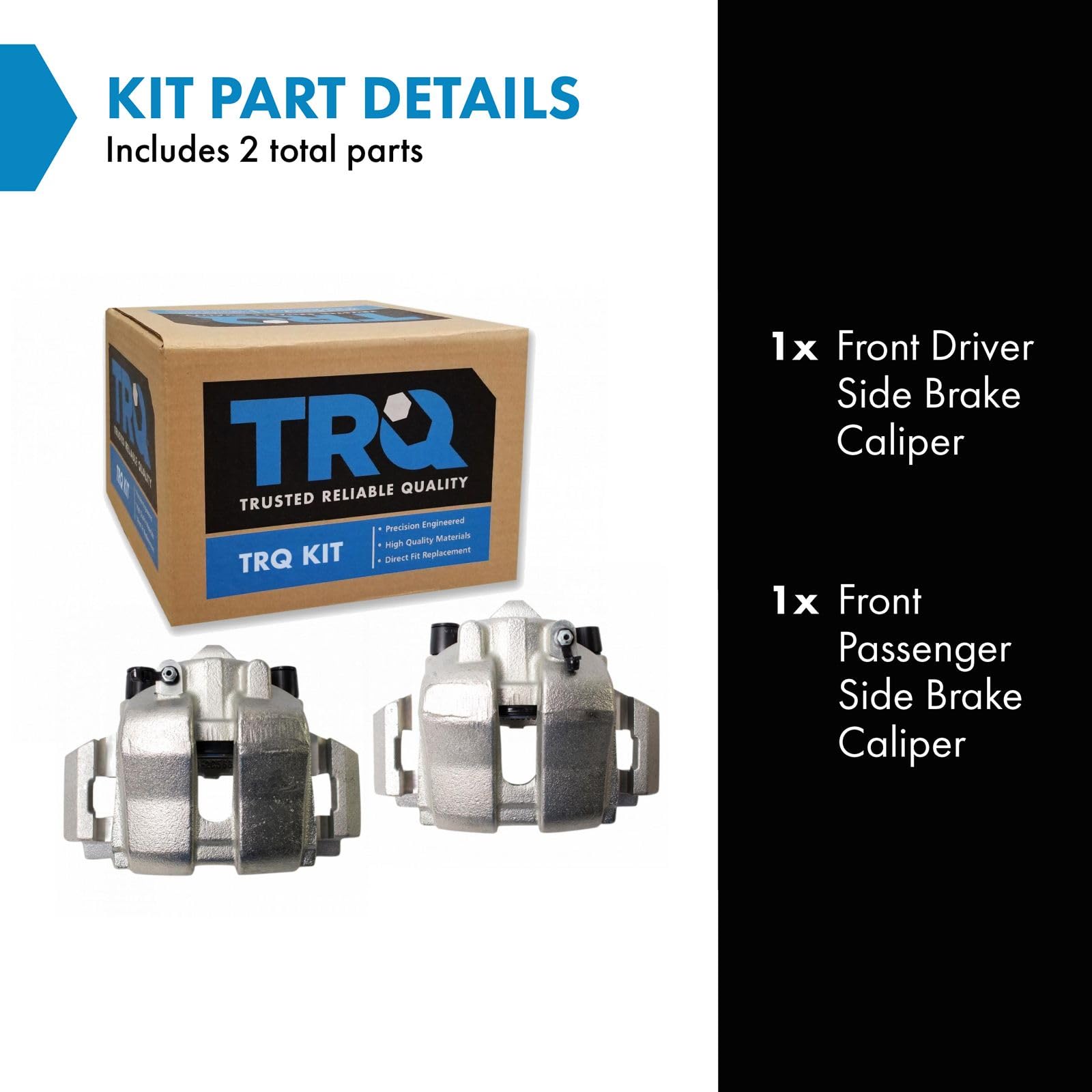 Trq Front Brake Caliper Set Compatible With 2005-2010 Ford Escape 2005-2009 Mercury Mariner