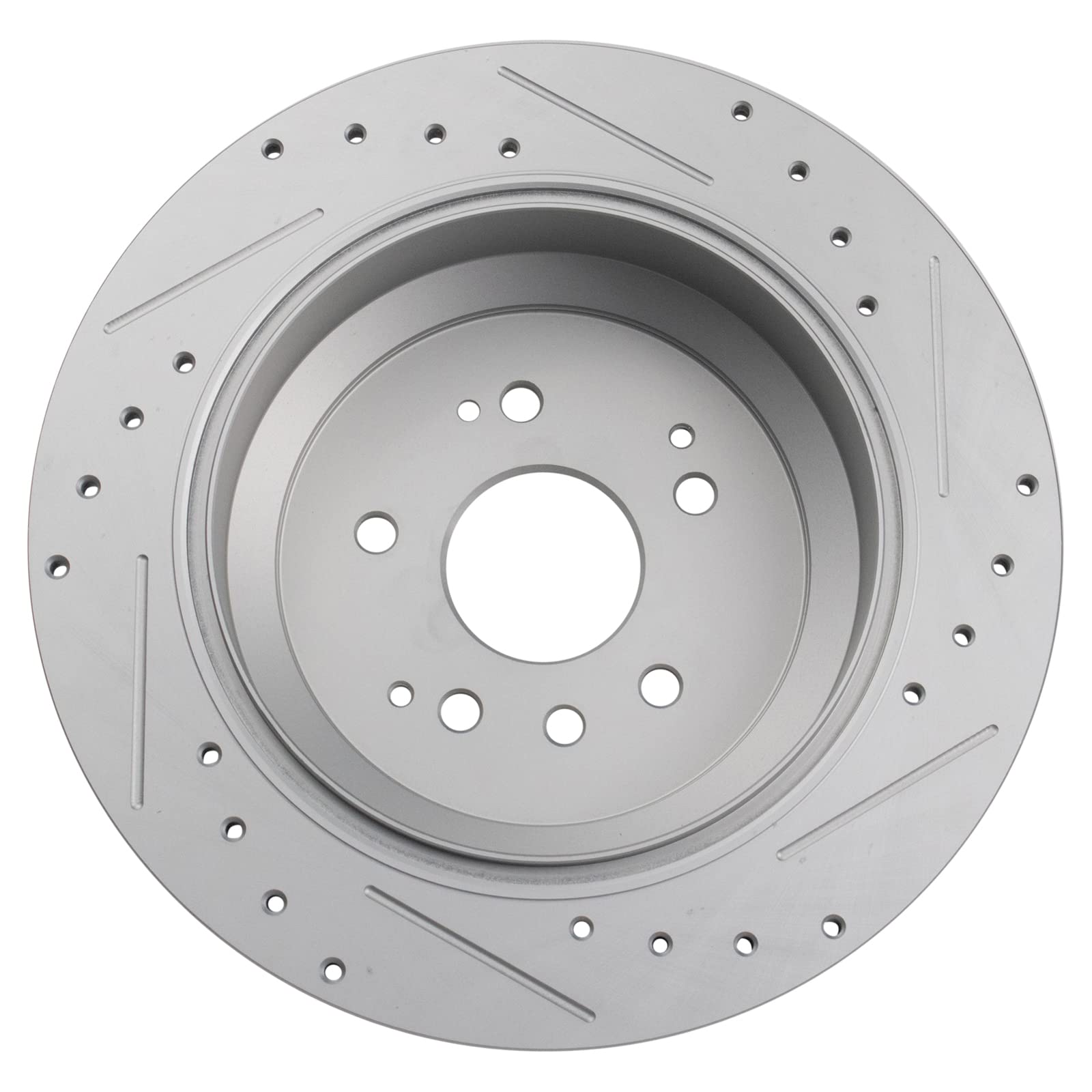 Trq Rear Performance Brake Rotors Set Premium G-Coated Cross Drilled & Slotted Compatible With 2014-2016 Acura Mdx