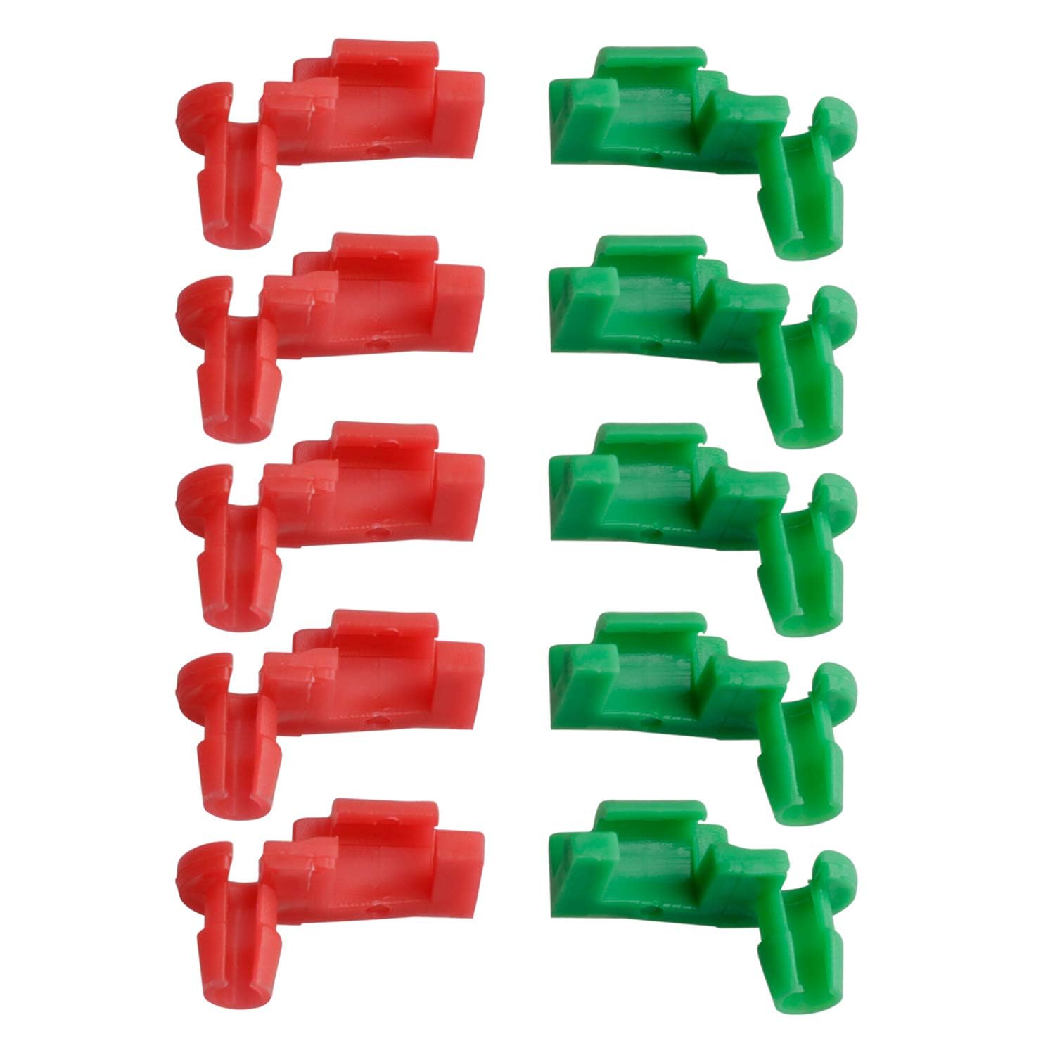 HERCOO Tailgate Handle Rod Clip Assembly for 1999-2007 Chevy Silverado GMC Sierra - Durable Door Lock Retainer in Green/Red, One Size