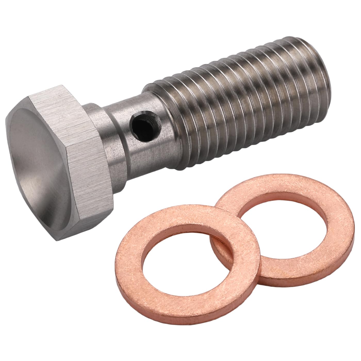 Podavelle 4An 7/16 X 20 Unf Stainless Steel Single Banjo Bolt Brake Fitting Adapter 32Mm Long With Copper Washers