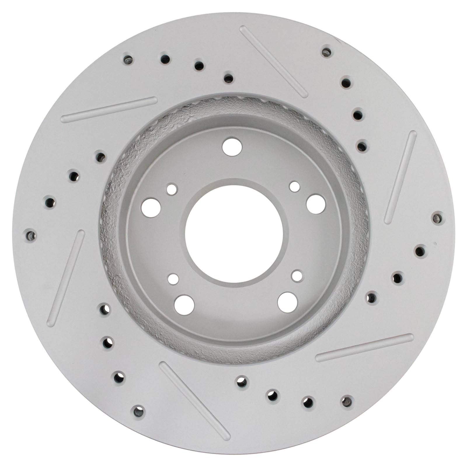 Trq Front Performance Brake Rotors Set Premium G-Coated Cross Drilled & Slotted Compatible With 2002-2006 Acura Rsx 2004-2011 Ho