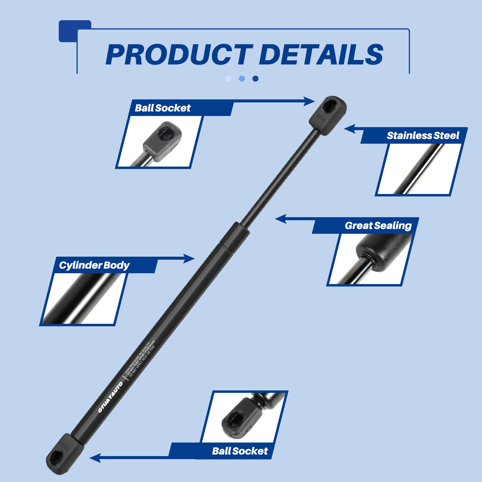 Otuayauto Rear Hatch Struts - Replacement For 2008-2016 Chrysler Town & Country, 2008-2017 Dodge Grand Caravan, 2012-2015 Ram C/