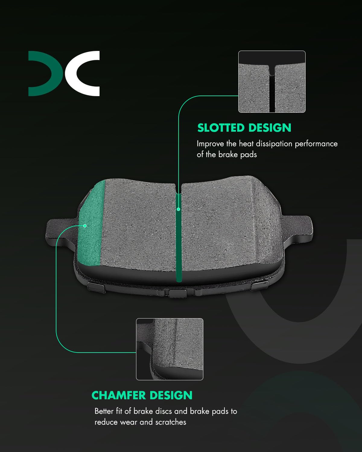 Scitoo D1160 D1033 Front Rear Ceramic Brake Pads Sets Fit For Chevrolet Cobalt 2008,For Chevrolet For Malibu 2004-2012,For Ponti