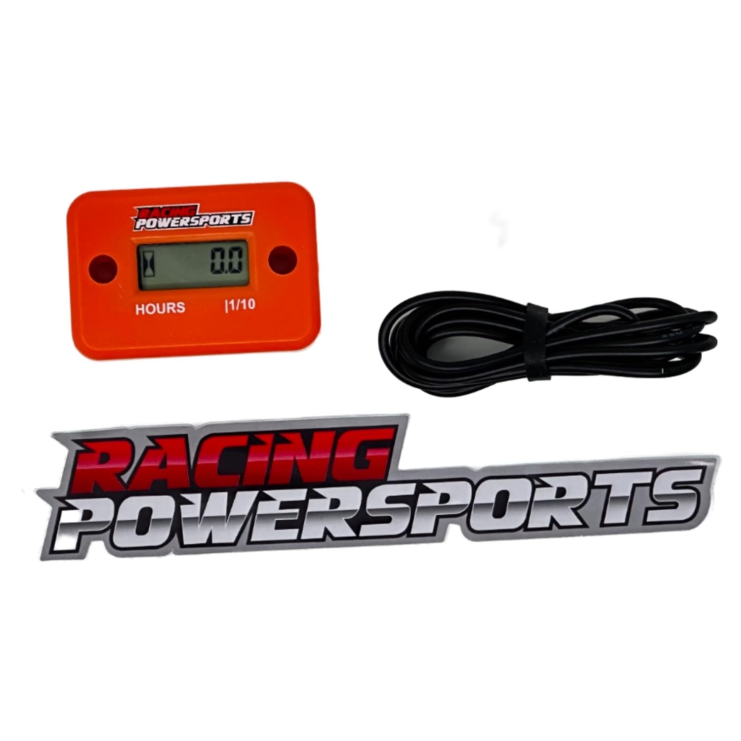 Racingpowersports Digital Hour Meter Motorcycle Atv Snowmobile Marine Dirt Bike (Orange)
