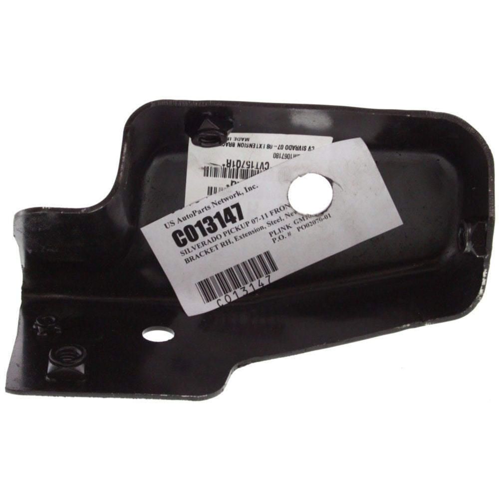 Evan Fischer Bumper Bracket Compatible With Chevrolet Silverado P/U 07-13 Front Extension Steel New Body Style Right Side