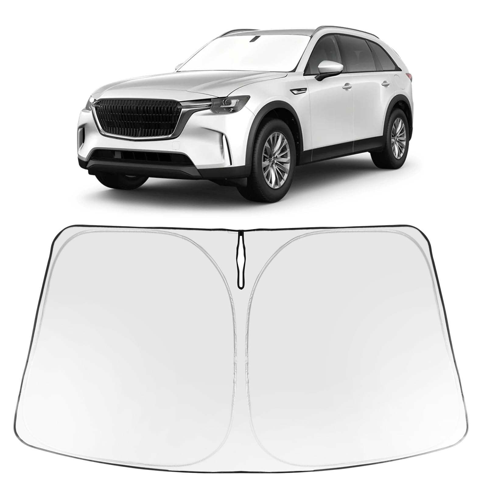 Proadsy 2025 Upgrade Windshield Sun Shade Custom Fit Mazda Cx-90 2024 2025 Foldable Front Sunshade Protector Sun Visor Blocks Uv