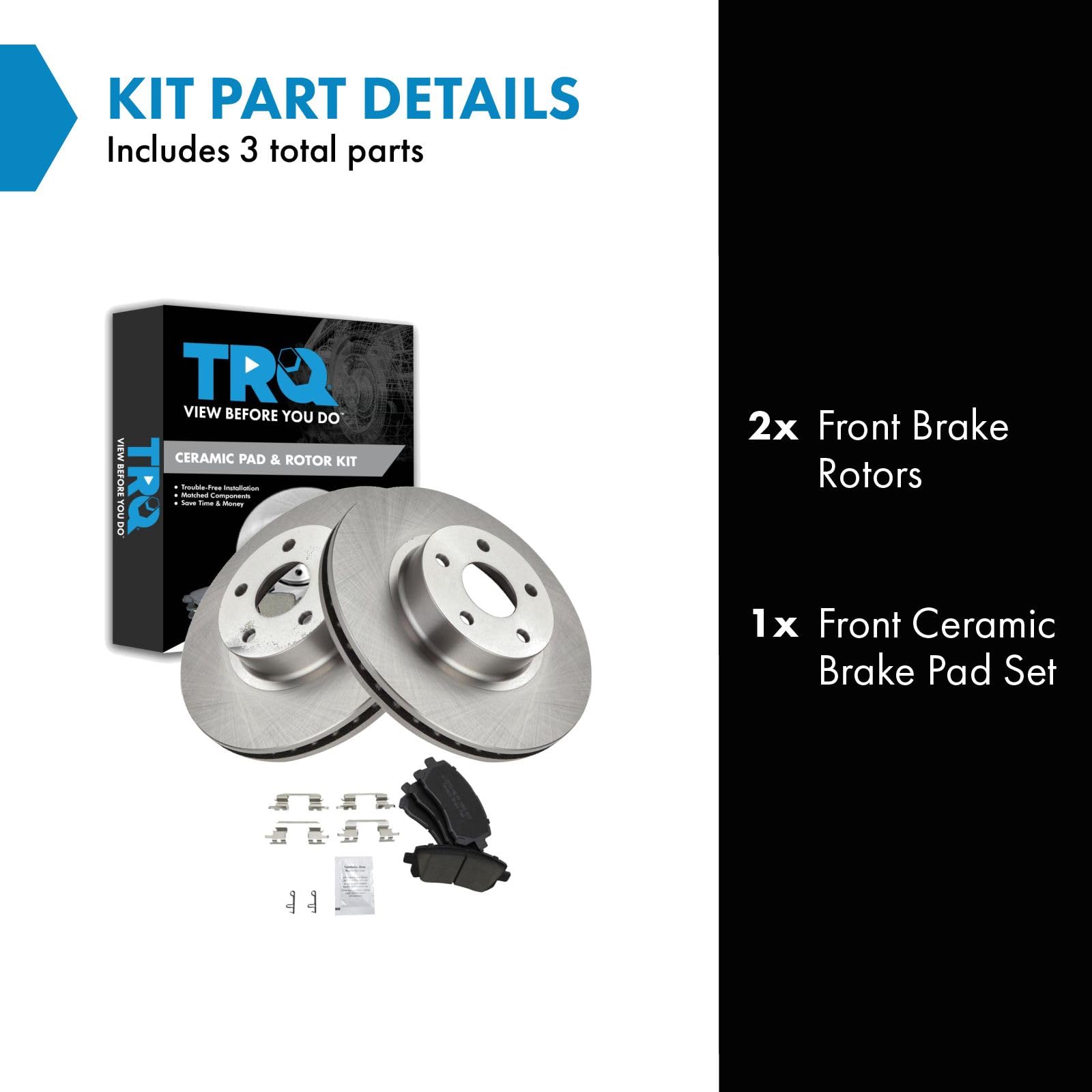 Trq Front Brake Pad & Rotor Kit Brake Pads Brake Rotor Ceramic Compatible With 1998-2002 Subaru Forester 1998-2001 Impreza 1997-