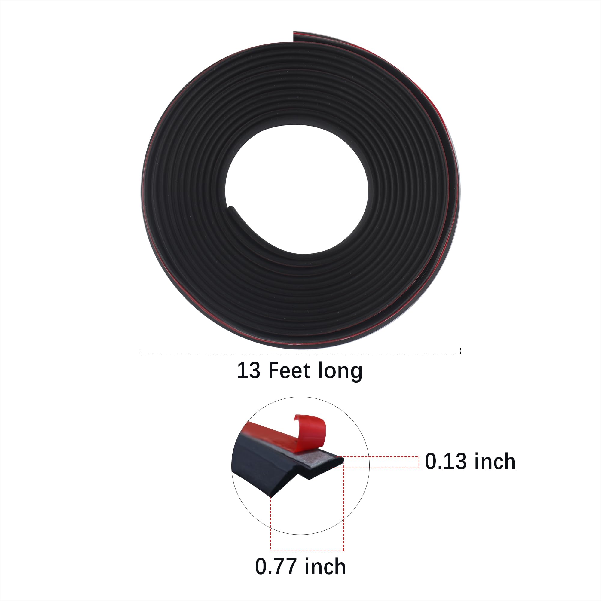 13Ft Automotive Weather Stripping,Super Flexible Z-Shaped Rubber Seal Strip For Reducing Noise & Dust,360 Perfectly Fit Car Weat