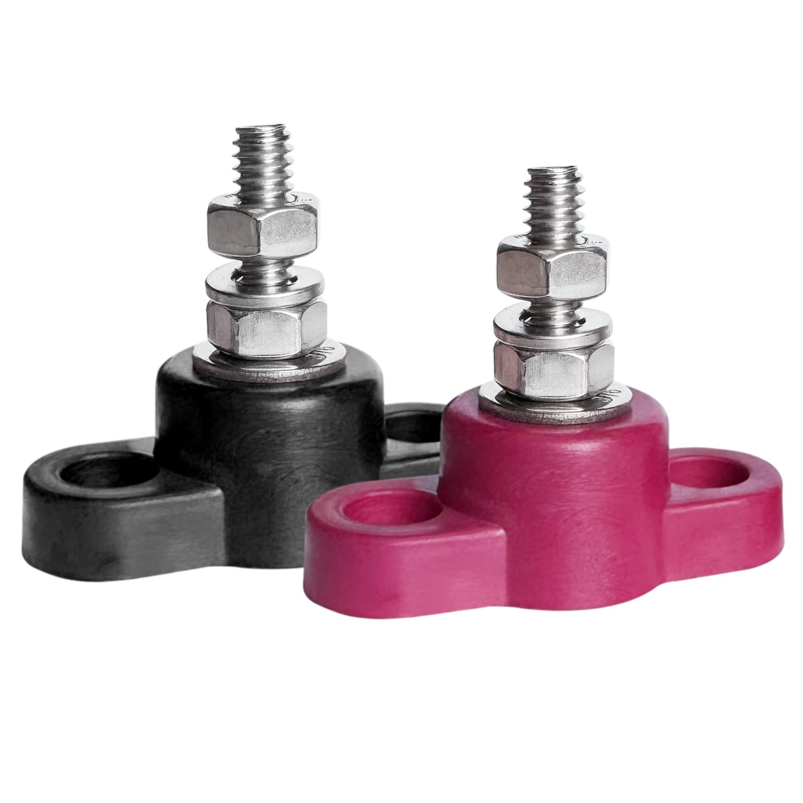 Ampper 1/4'' Single Stud Battery Junction Posts Block, Heavy Duty Power And Ground Junction Block Power Distribution Studs Termi