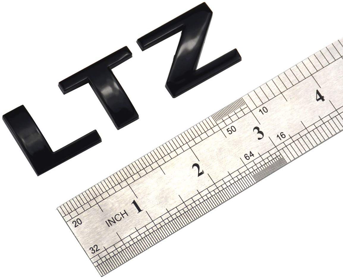 2 Pack Ltz Letter Nameplate Emblem Badgs Compatible For Silverado 1500 2500Hd Tahoe Sierra Suburban Colorado (Gloss Black)