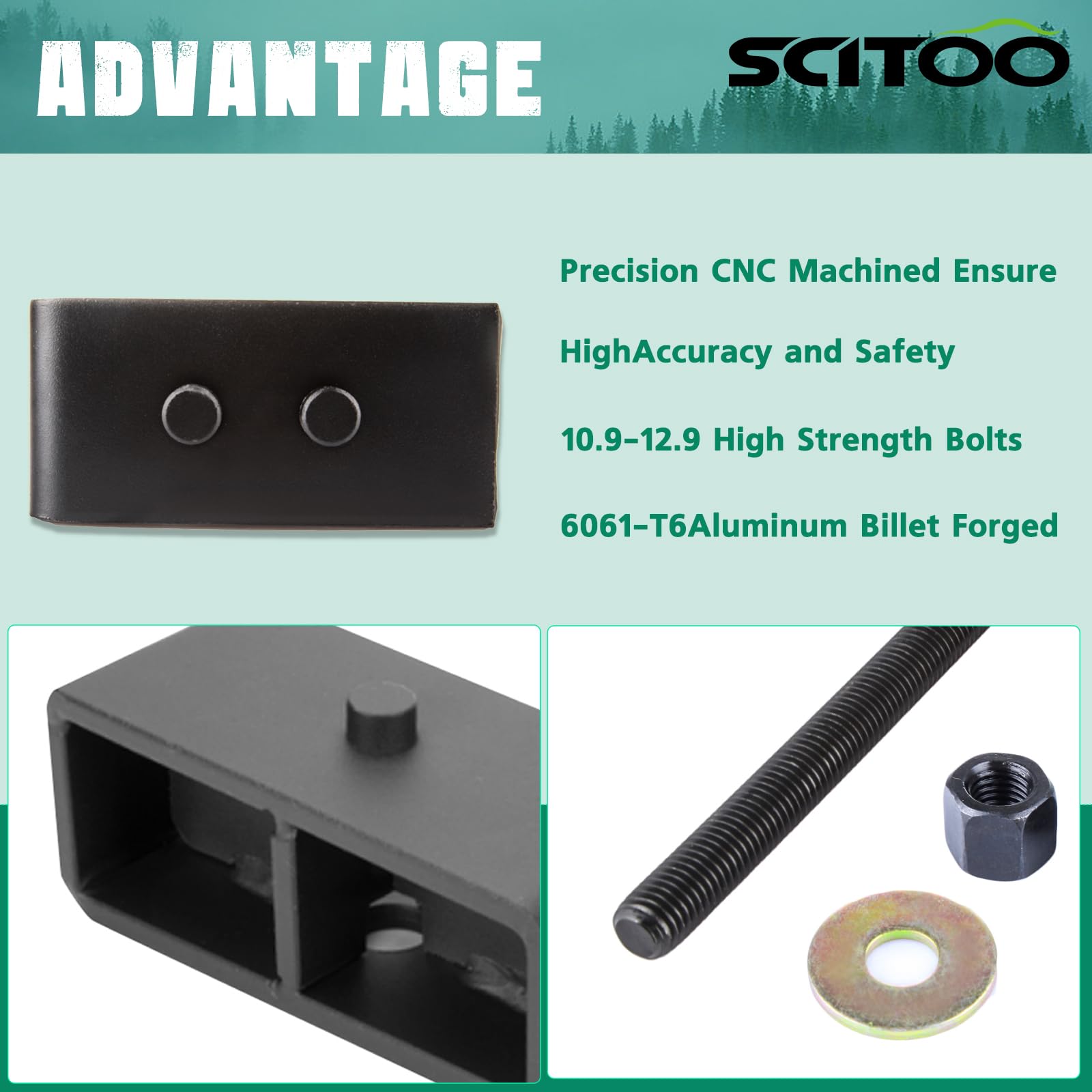SCITOO 3 inch Front and 2inch Rear Suspension Leveling Lift Kit fit for Ford for F-150 2WD/4WD 4-Door 3.5L Strut Spacers 3 in The Front and 2 in The Rear