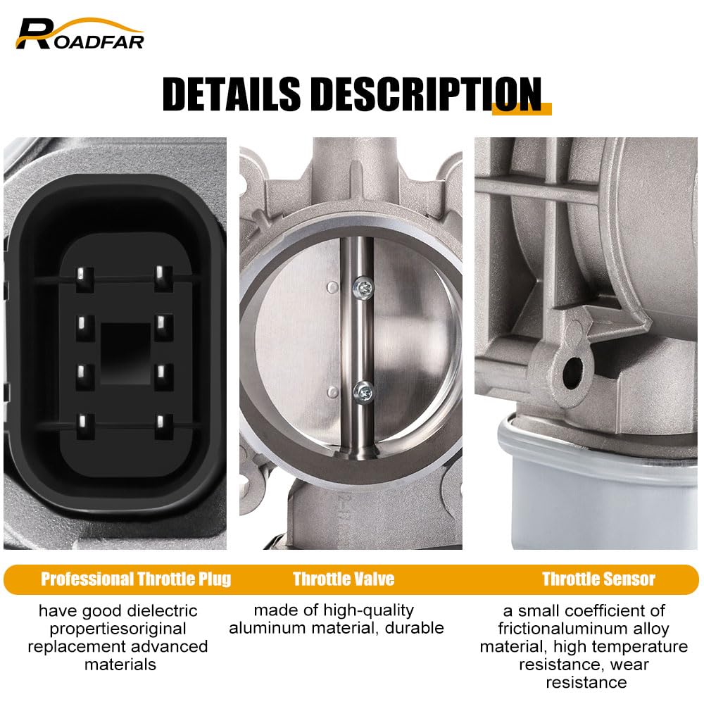 Electric Throttle Body- S20098 Roadfar Fit For Chevy For Malibu 2.2L 2004-2006, For Saturn For Ion 2.2L 2005-2006, For Saturn Fo