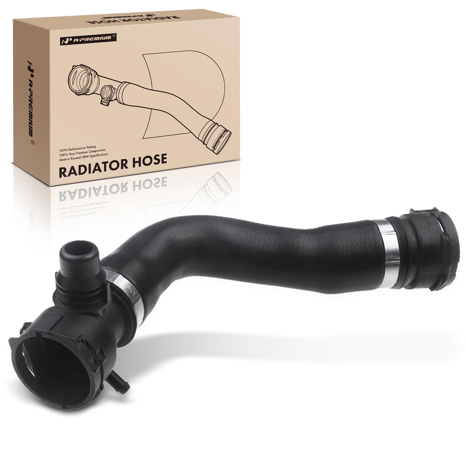 A-Premium Upper Radiator Coolant Hose Compatible with BMW E82 1 Series M 2011, E82/E88 135i 2008-2013, 335i 2007-2011, X1 E84 2010-2015, Z4 E89 2009-2016, L6 3.0L, Replace# 17127540127