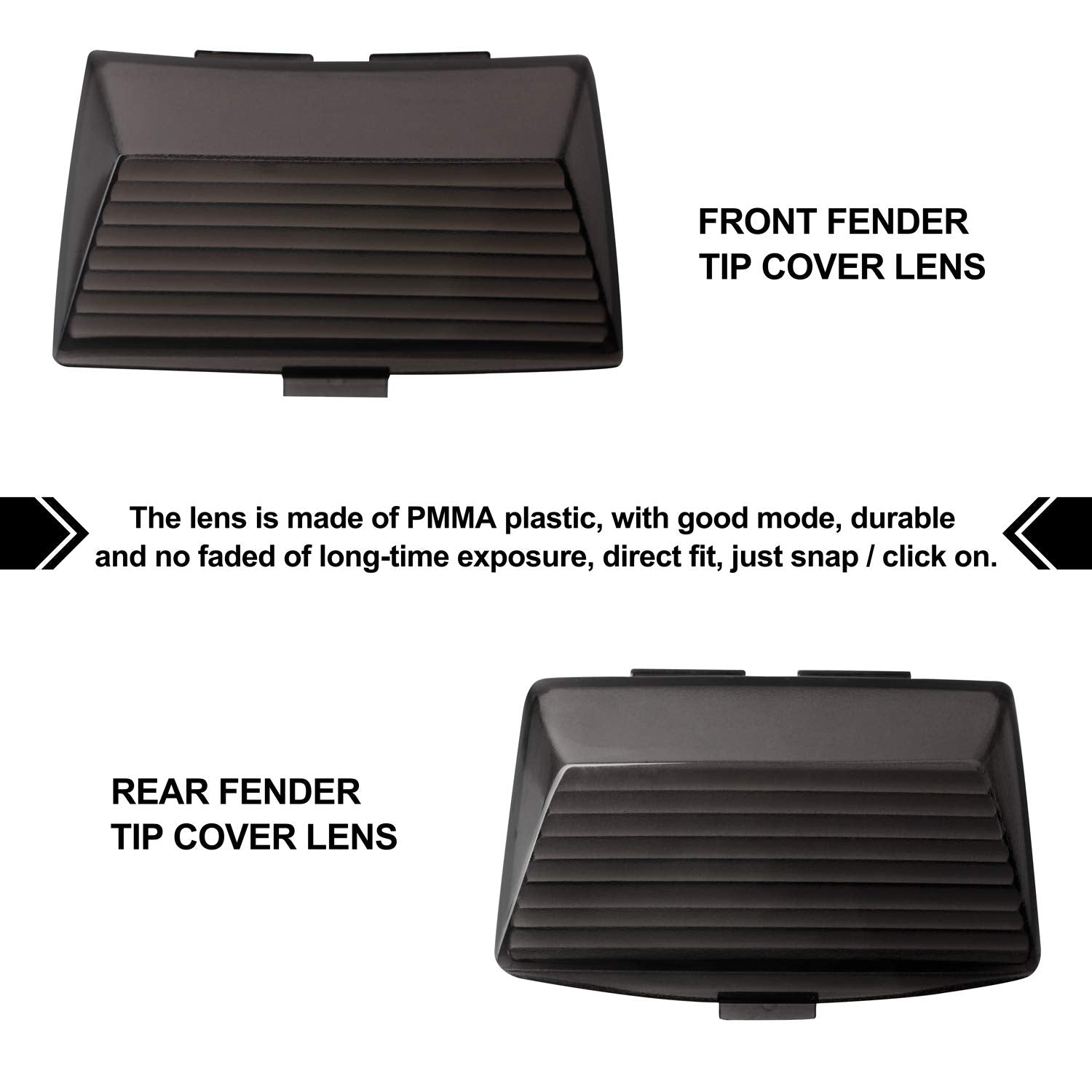 Nthreeauto Front Rear Fender Tips Mud Guards Covers W/Led Lights Compatible With Harley Ultra Classic Electra Glide Flhri Flstc(