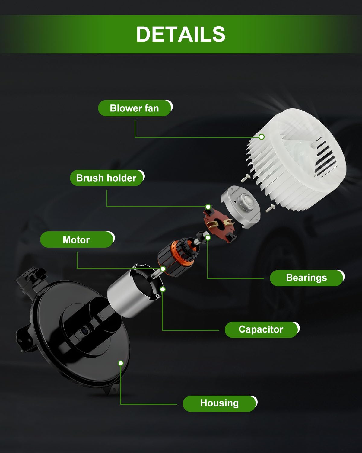 Scitoo Hvac Heater Blower Motor With Fan Cage Front 8710353020 For Lexus For Is300 L6 3.0L 2001 2002 2003 2004 2005