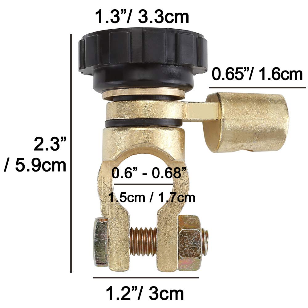 GraceMe Battery Master Disconnect Cut Off Switch 6V 12V 24V Negative Post Marine Boat Car Rv Vehicles Battery Saver (Top Post(6V