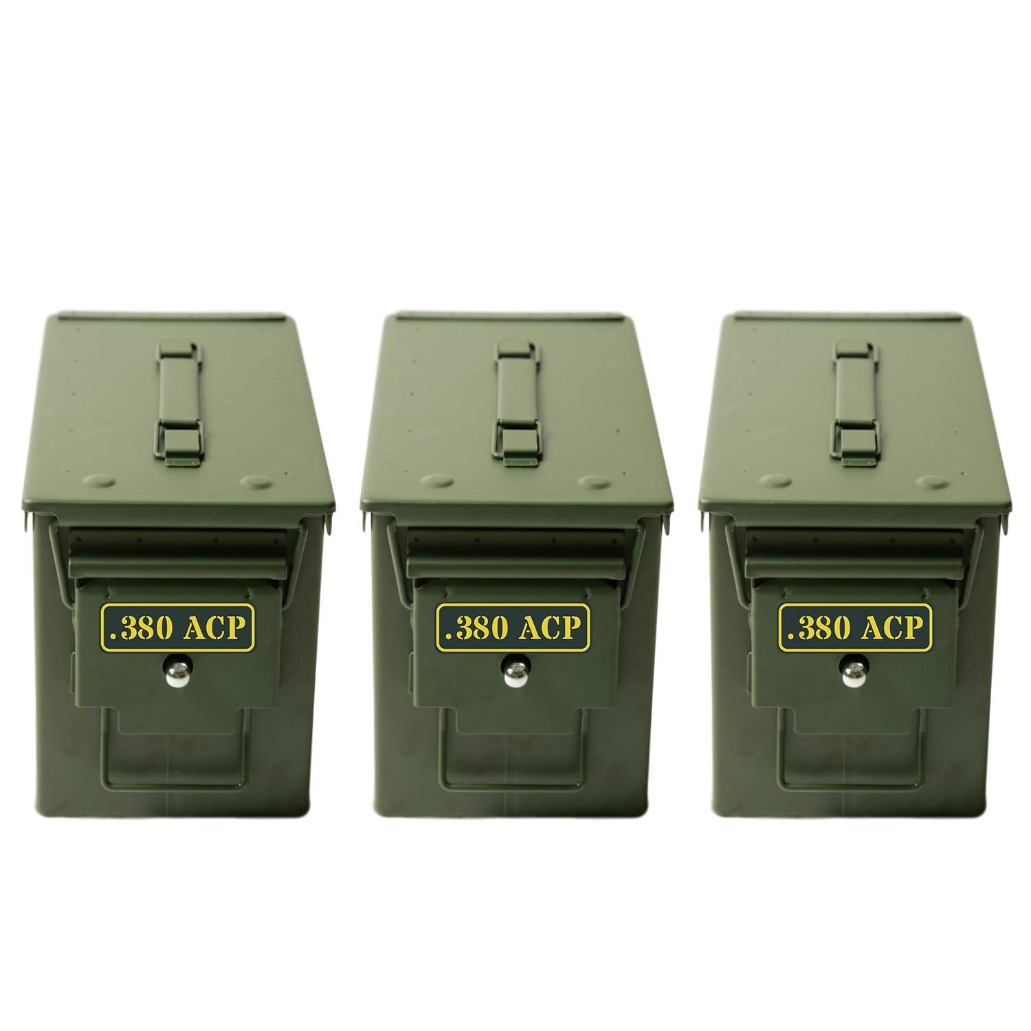 Aolamegs Ammo Can Vinyl Sticker Set Decal Label 9Mm 5.56 7.62 12Ga .22 .223 .308 .300 .380 .45 (20 Pack/.380Acp)