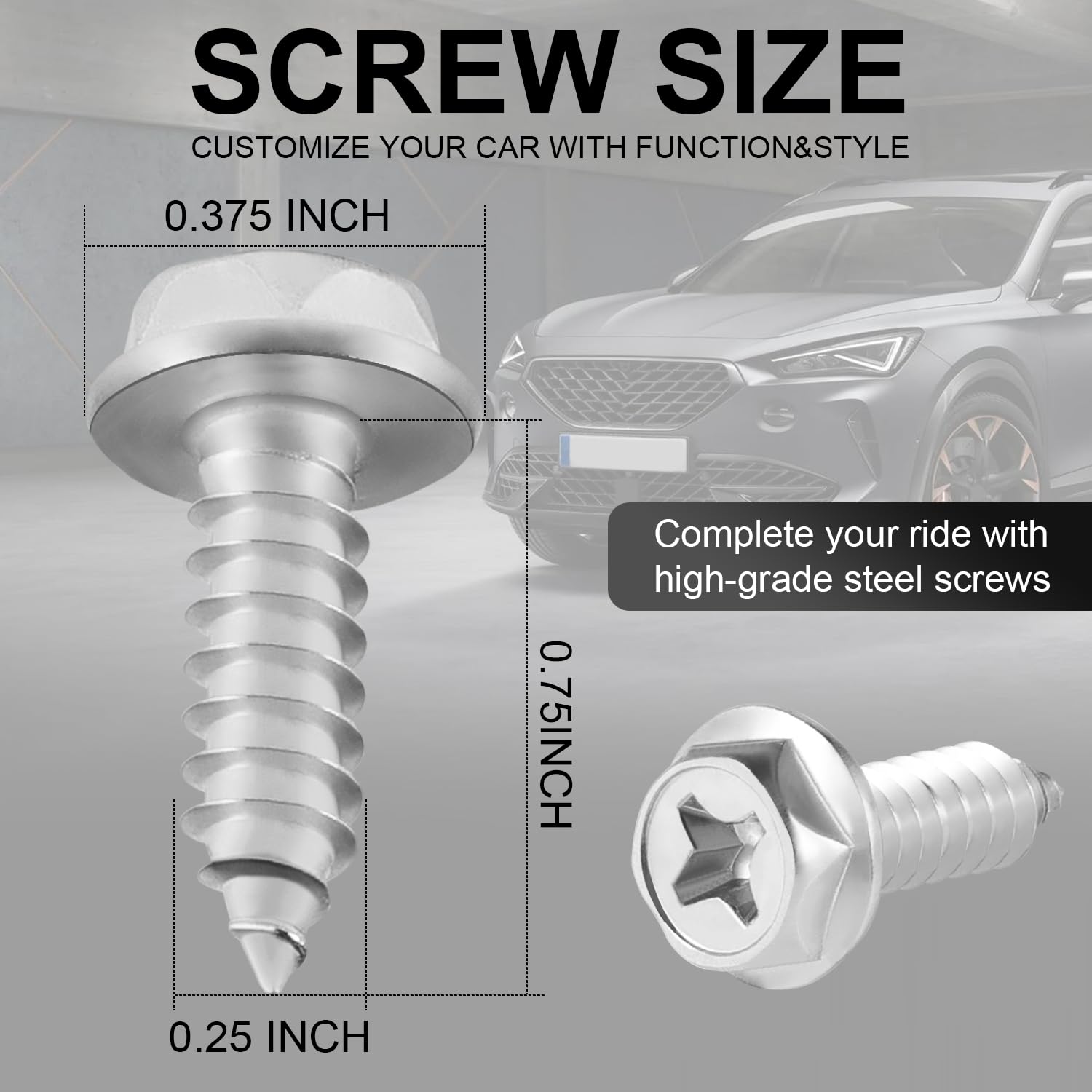 Livtee Rustproof License Plate Screws For Securing License Plates Frames And Covers On Cars And Trucks, 8 Set Premium Stainless