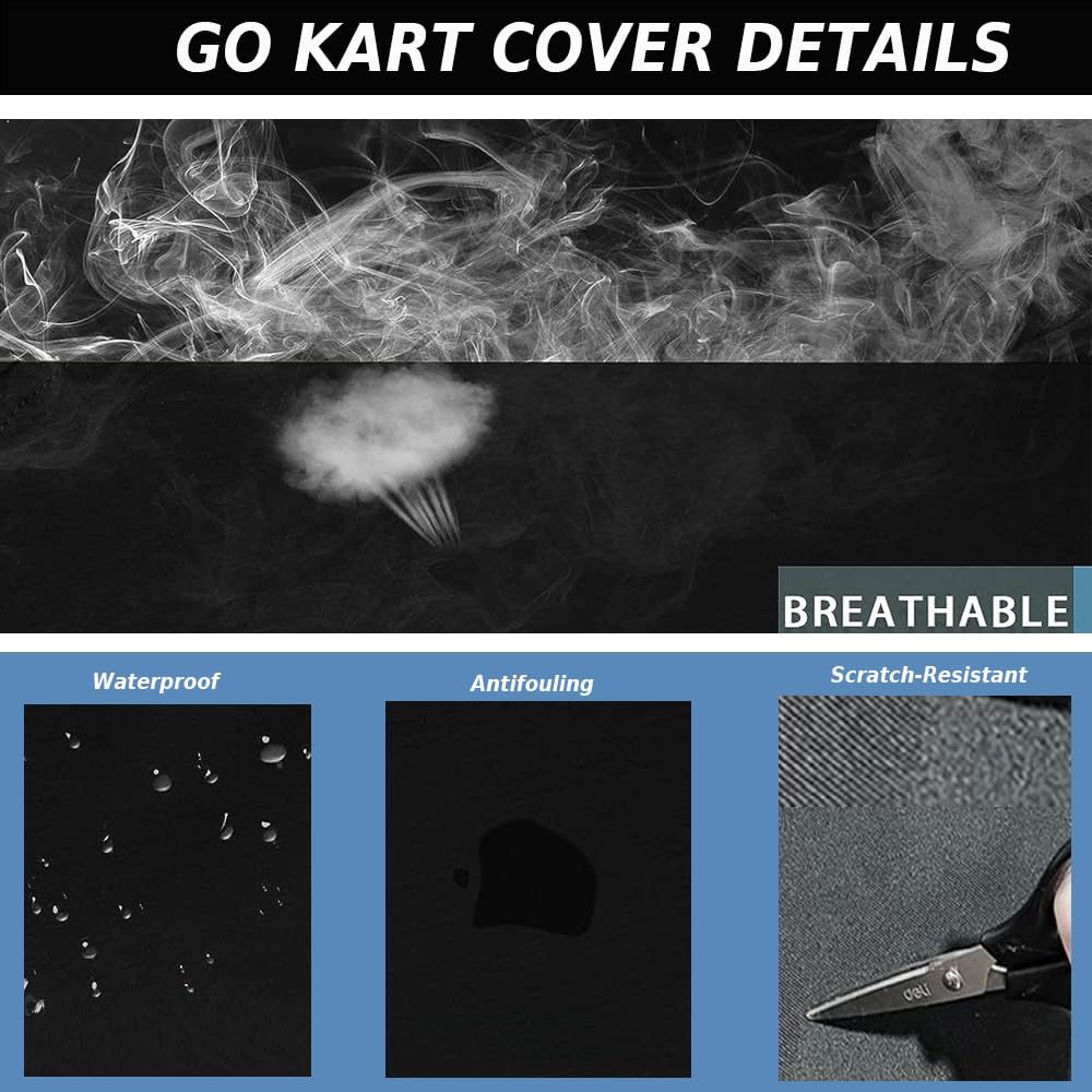 YONQIFON Go Kart Cover,2 Seater Coleman KT196 Go Kart Cover Waterproof Large Go Cart Car Cover,Gokart Accessories for Baja Trail