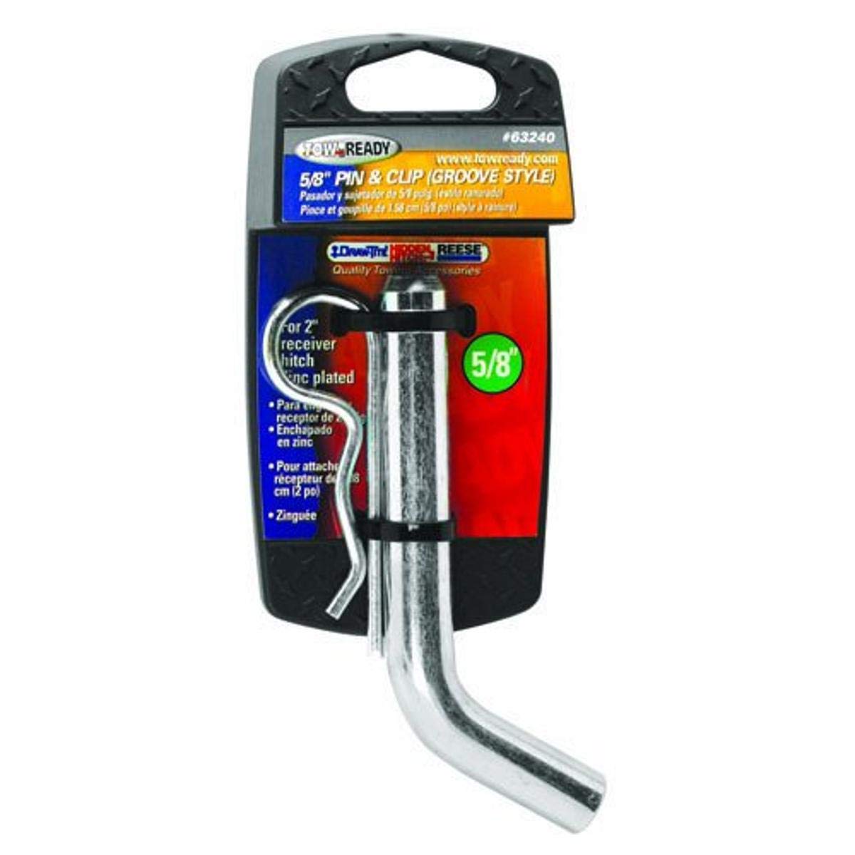 Tow Ready 63240 5/8 Grooved Style Hitch Pin and Clip (2 Sq. Receivers)