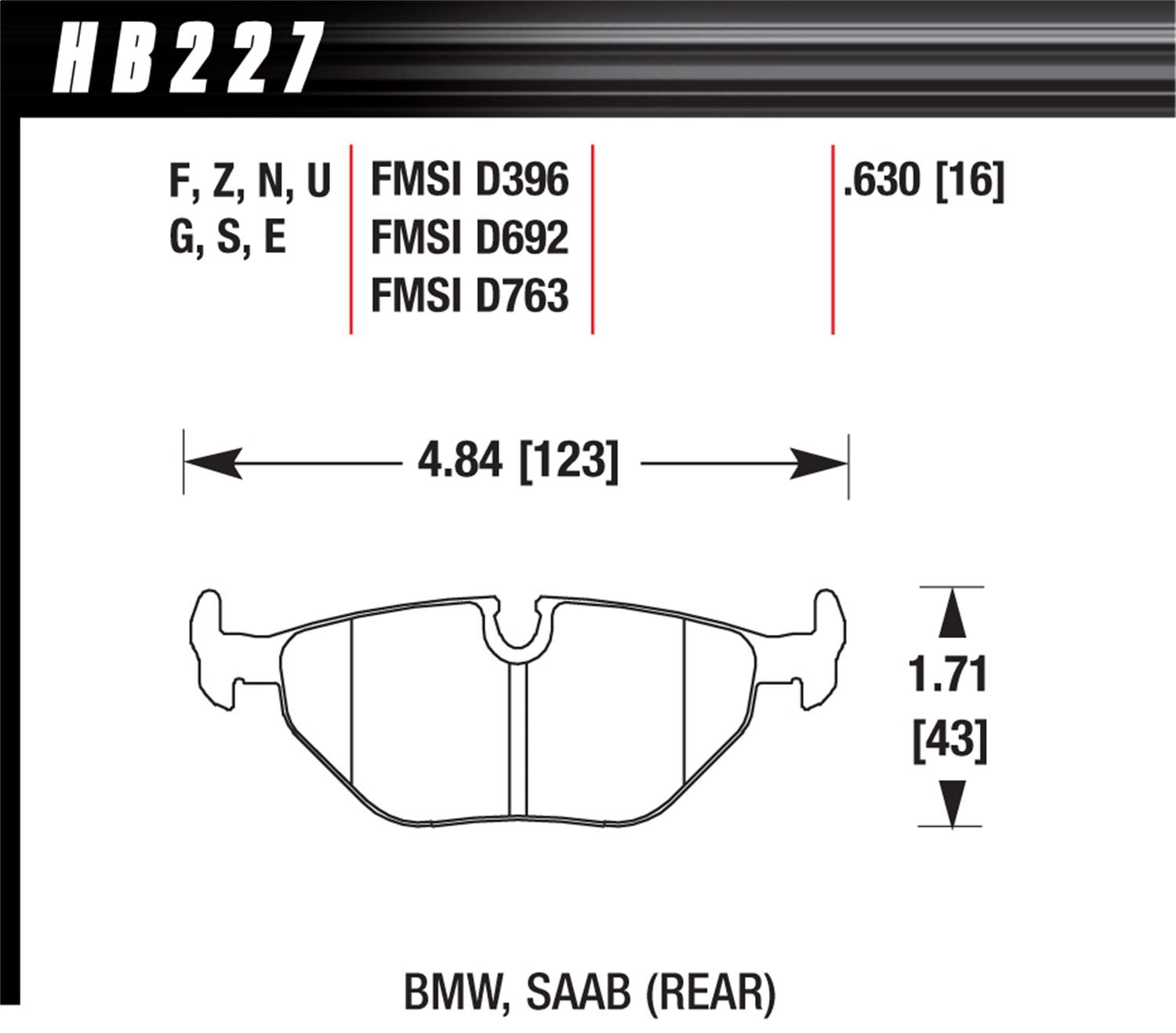 Hawk Performance HB227F.630 HPS Performance Rear Ceramic Brake Pad (Axle set of 4 Pieces)