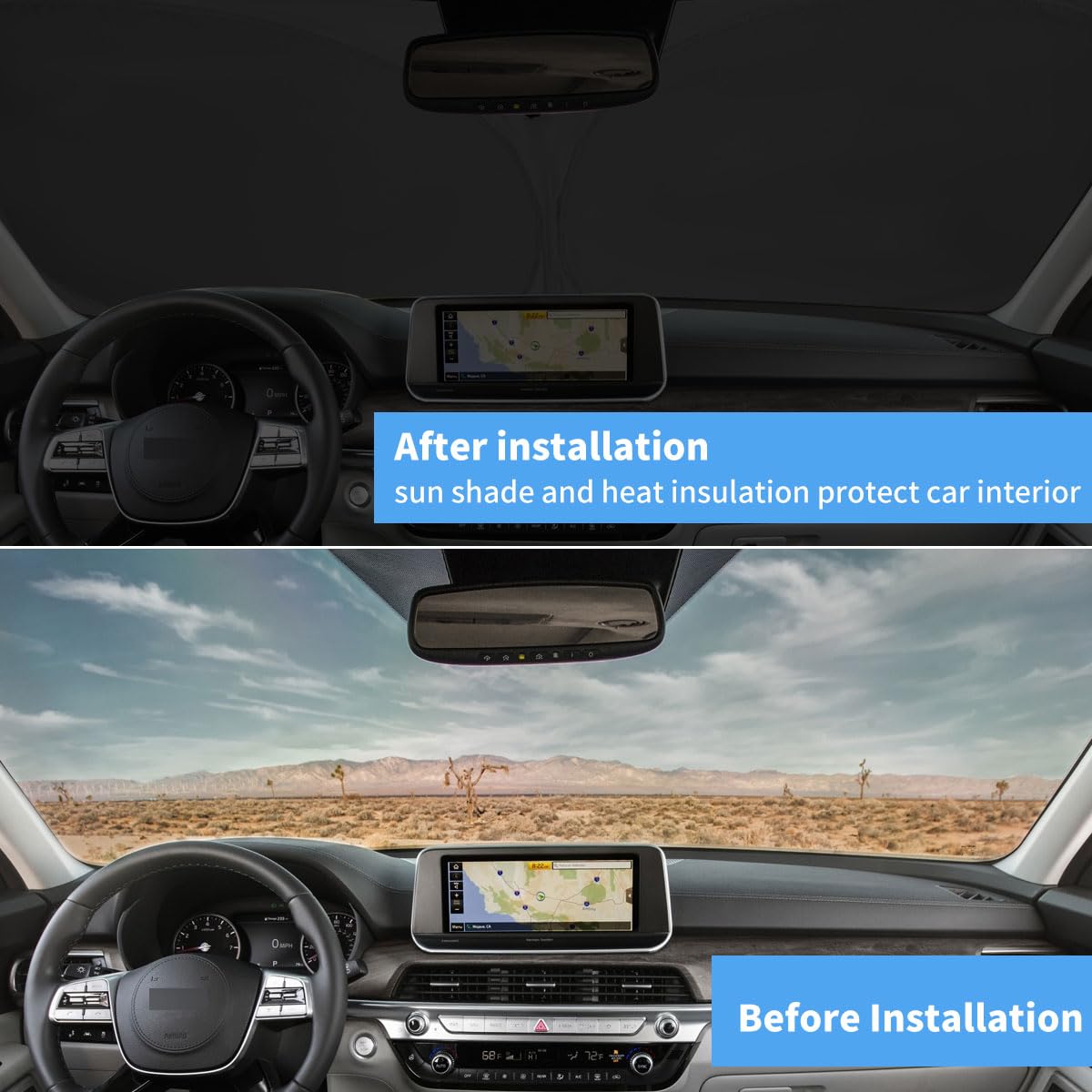 Car Windshield Sun Shade For Kia Telluride Window Sunshade Custom Fit 2025 2024 2023 2022 2021 2020 Kia Telluride Accessories Ca