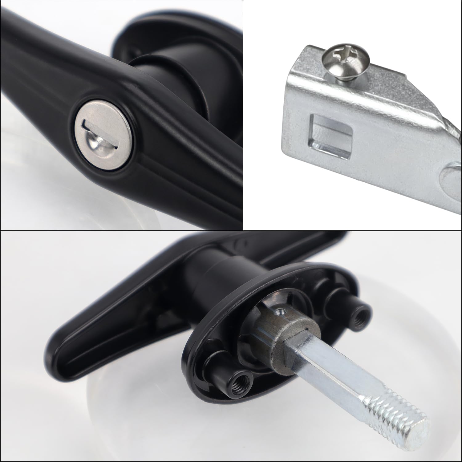 Qzattcaen Keyed-Alike Locking T-Handle Kit For Truck Camper Shell/Cap & Topper - Black T-Handle Lock Set With Door Compatibility