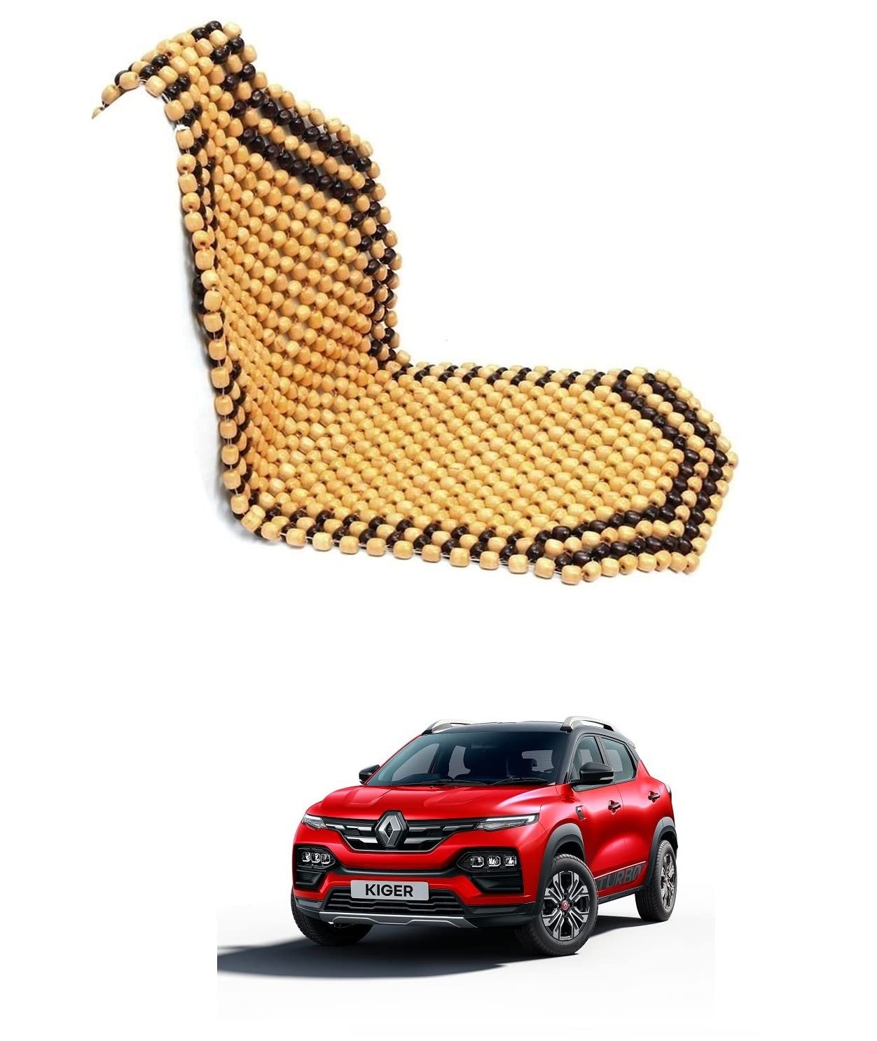 Auto Addict Car Seat Wooden Bead Seat Cover for Renault Kiger