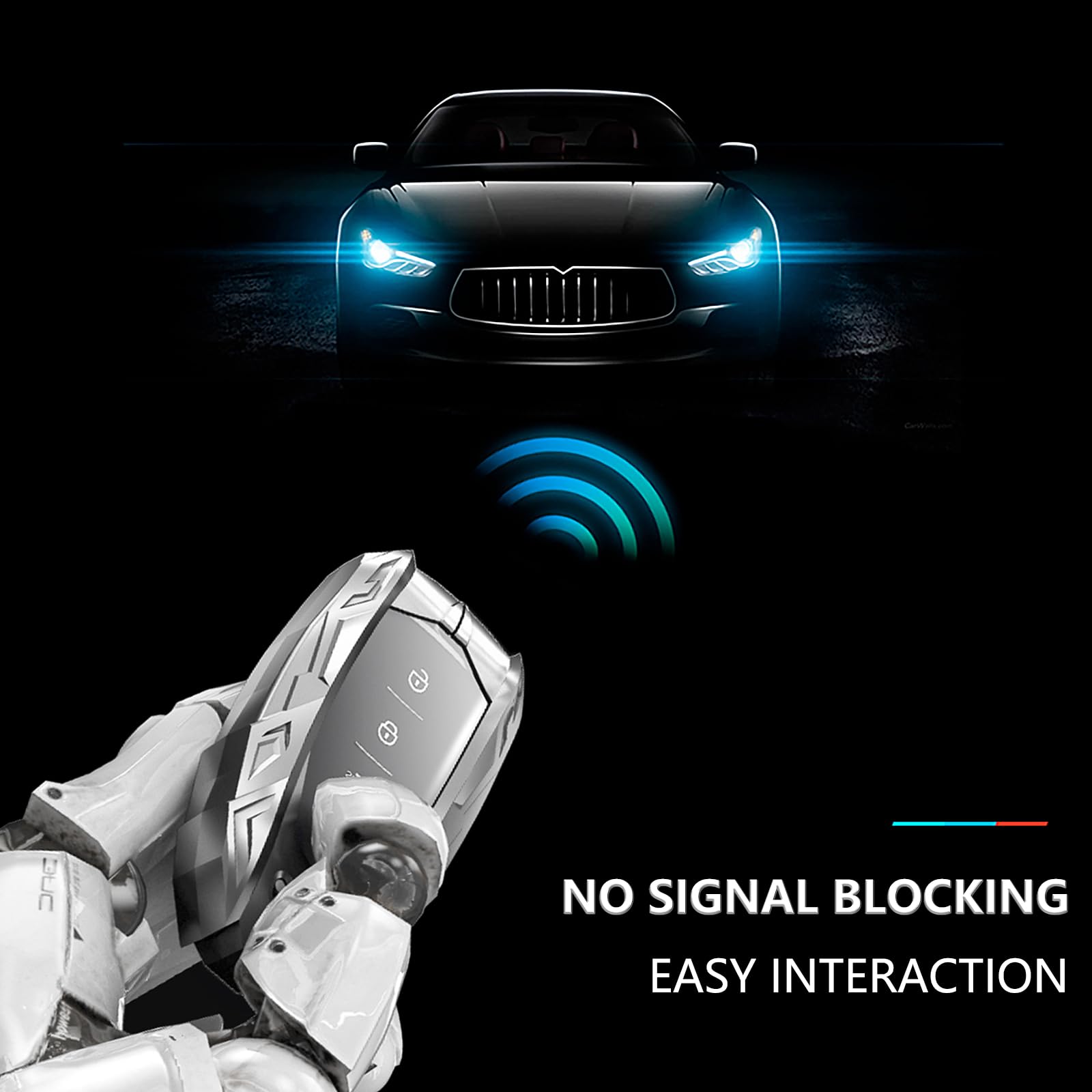 Ocezbiis For Chevrolet Key Fob Cover,Keychain,Zinc Alloy Protection Car Key Shell Case Compatible With Chevy Holder Smart Remote