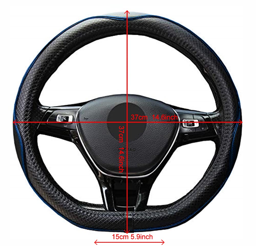 Mayco Bell Flat Bottom Steering Wheel Cover Anti-Slip,Safety,Soft,Breathable,Durable,Full Surround,Comfortable Grip Microfiber Leather (D-Shape,Black)