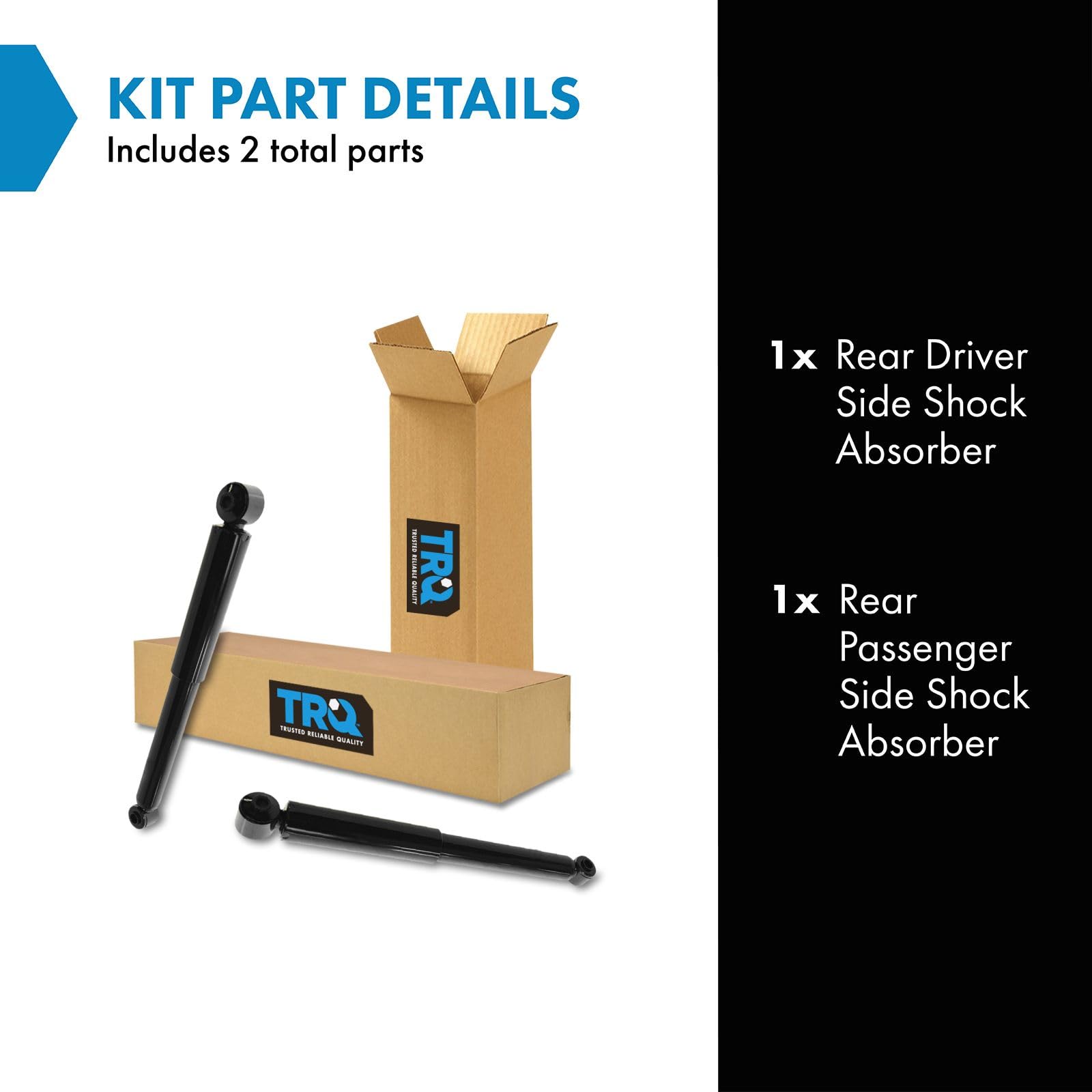 Trq Rear Shock Absorber Set Compatible With 2004-2008 Chevrolet Malibu