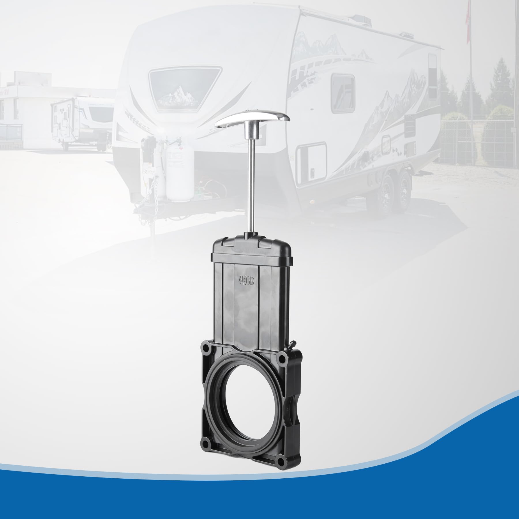 GLOBIZ Standard 3 Inches RV Waste Valve with Metal Handle,RV Sewer Valve Compatible with Most Brands of Sewer System Body Plasti