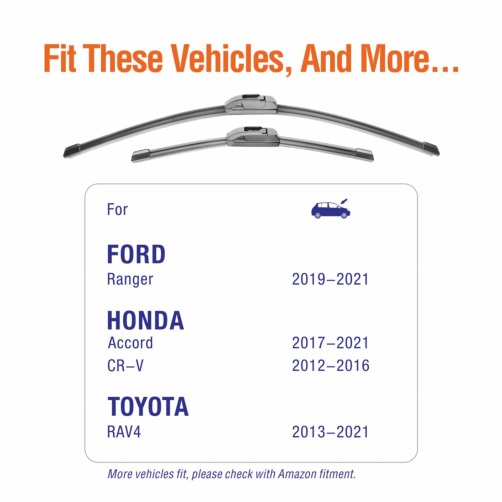 Wowiper Wiper Blades 26'' + 16'' Automotive Replacement Windshield Wiper Blades For My Car Premium All-Seasons Oe Quality Wipers