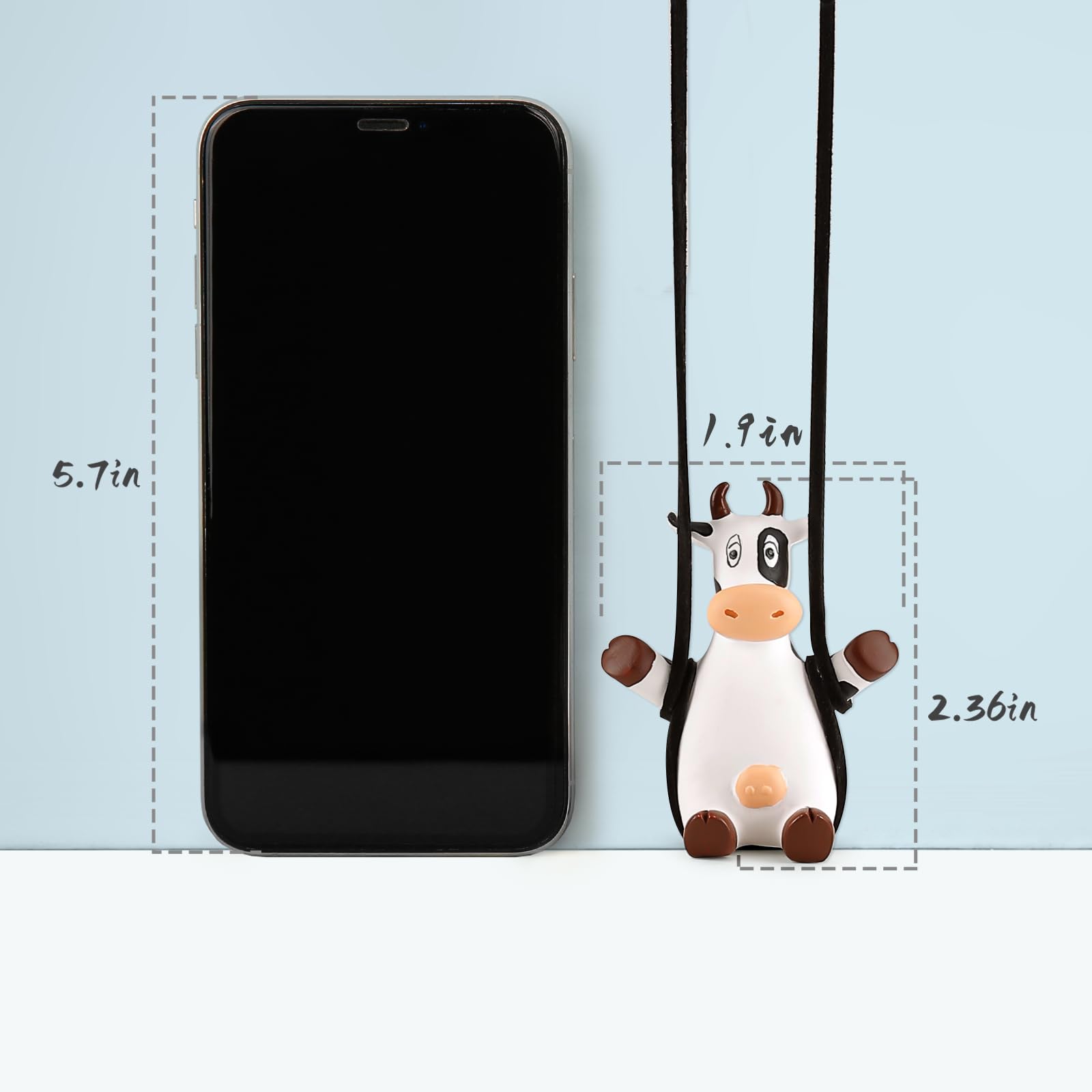 Ygmoner Swinging Cow Car Interior Rearview Mirror Hanging Accessories (Cow)