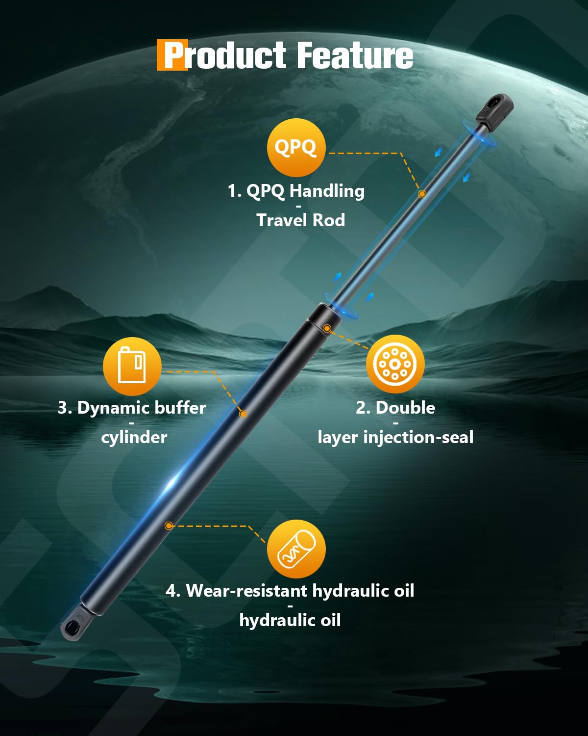 Scitoo 4573 2Pcs Lift Supports 20.1'' Fit For Buick Rainier 2004-2007,For Chevrolet Trailblazer 2002-2009,For Gmc Envoy 2002-200