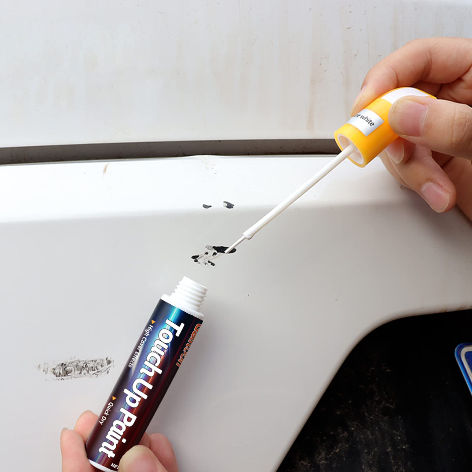 Touch Up Paint For Cars, White Car Paint Scratch Repair, Two-In-One Car Touch Up Paint Fill Paint Pen, Quick & Easy Solution To 