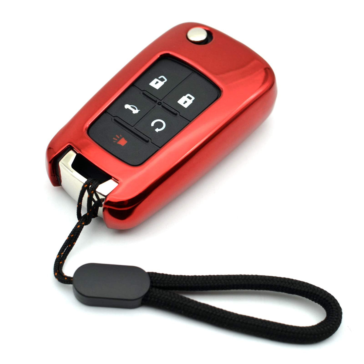 Compatible With Chevy Chevrolet Equinox Encore Camaro Cruze Malibu Impala Buick Regal Lacrosse Gmc Terrain Red Tpu Key Fob Cover