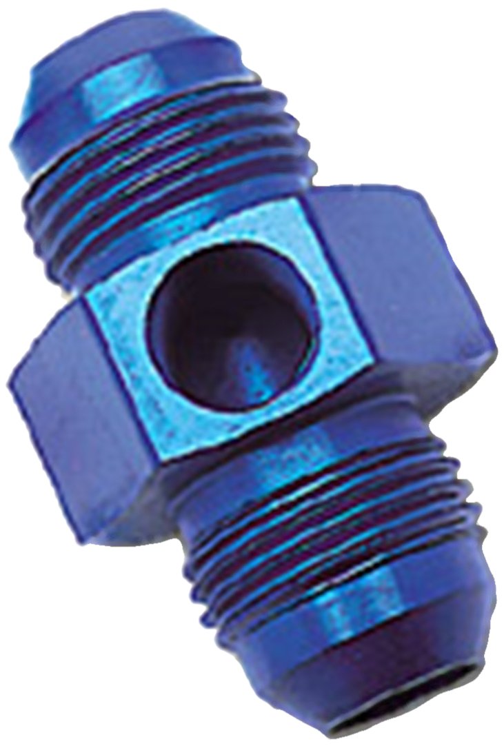 Russell Athletic - RUS-670000 Blue Anodized Aluminum -6AN Flare Union Pressure Adapter