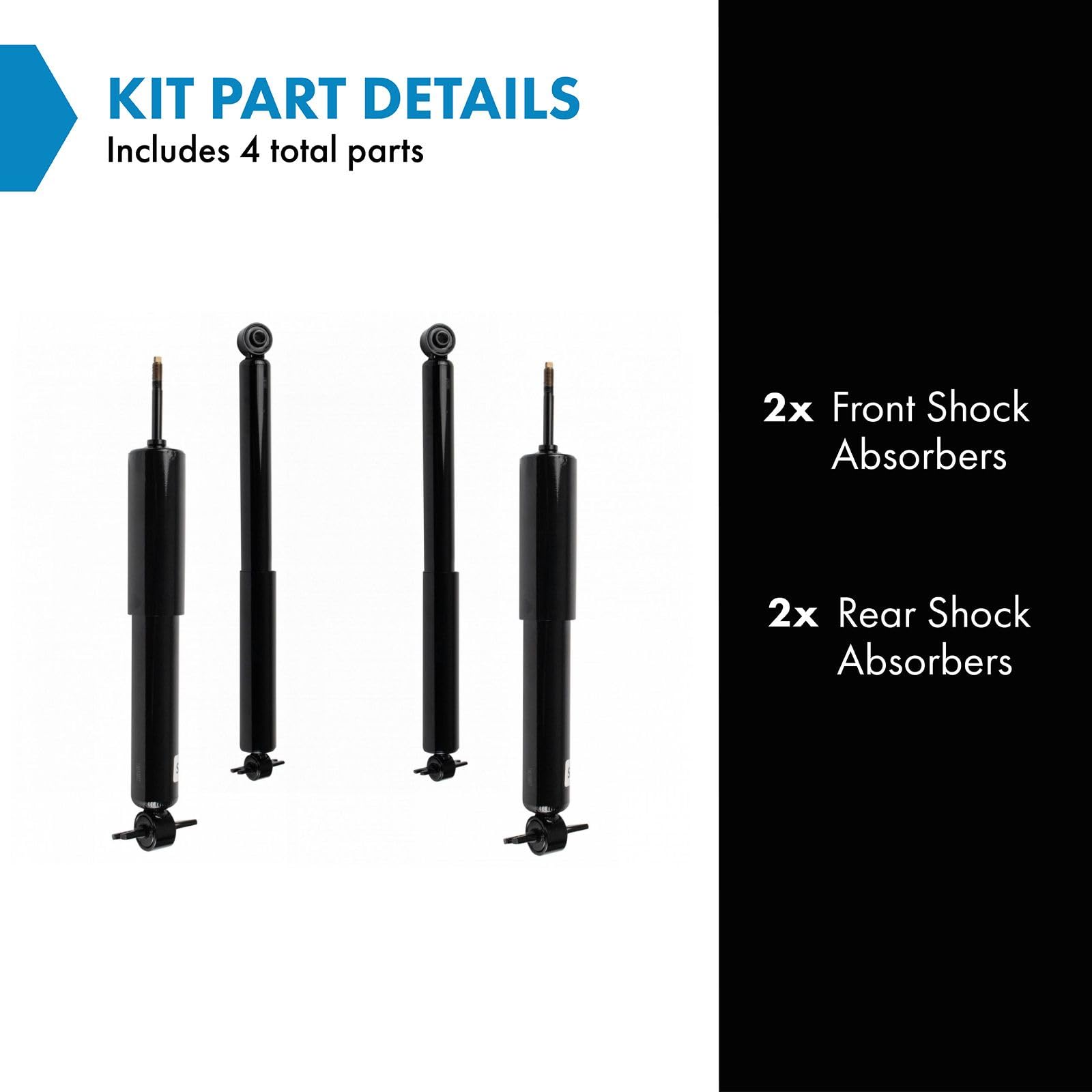 Trq Front And Rear Shock Absorber Set Compatible With 2003-2020 Chevrolet Express 2500 2006-2020 Express 3500 Gmc Savana 2500 Sa